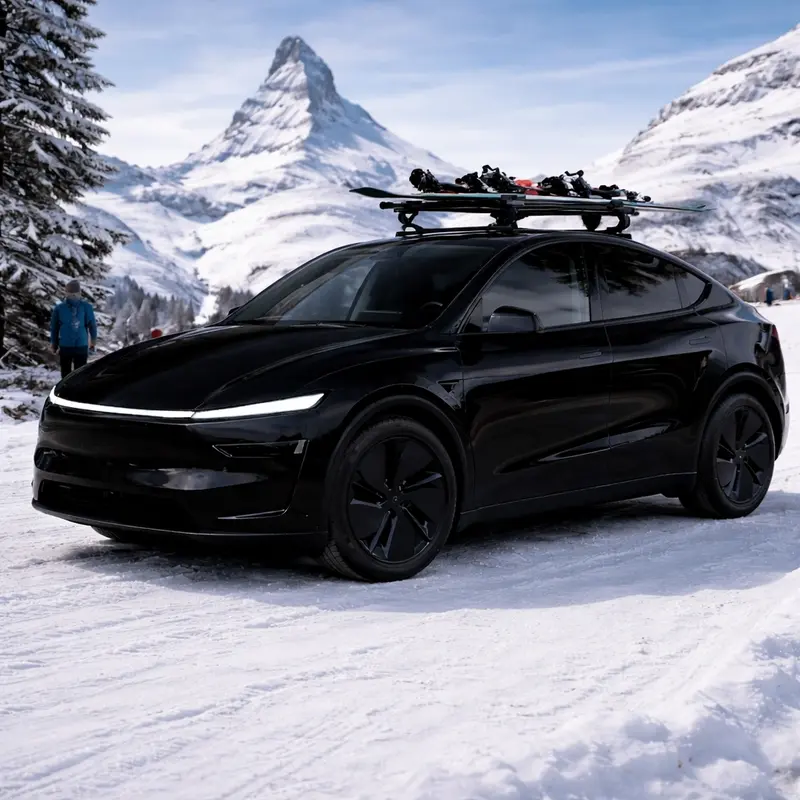 Tesla Y in Geneva Airport, Luxury Transfer service by Swiss Elite Transfers in Switzeland Book Now