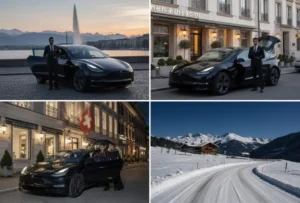 Front View of Mercedes V-Class at Geneva Airport